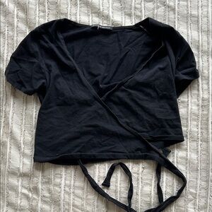 Brandy Melville Black Wrap Shirt